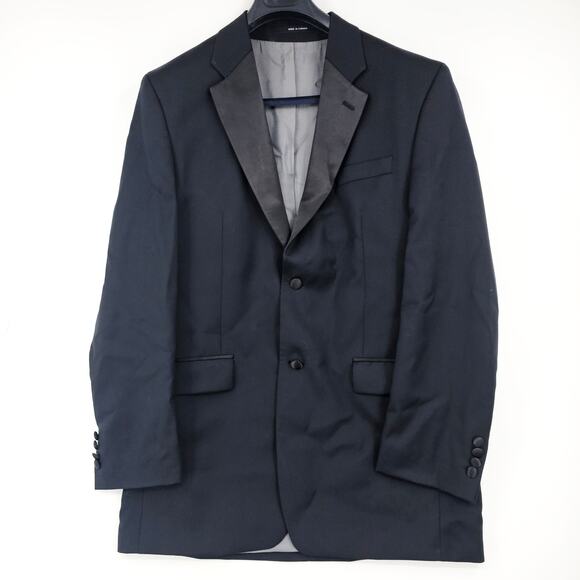 Lauren Ralph Lauren Black Wool Tuxedo Suit 40L Jacket 34x34 pant satin lapel - Picture 2 of 16